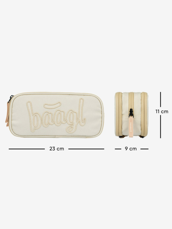 BAAGL  Beige iskolai szett - hátizsák, tolltartó, táska Baagl Coolmate Beige