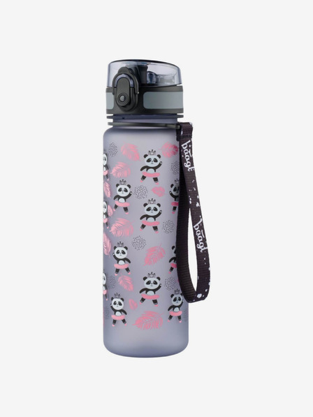BAAGL  Szürke tritán ivópalack panda, 500 ml Baagl