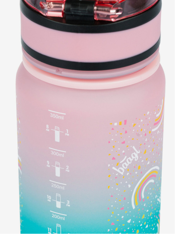 BAAGL  Rózsaszín tritán szivárványos gradiens ivópalack, 350 ml Baagl