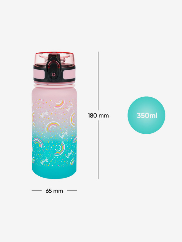 BAAGL  Rózsaszín tritán szivárványos gradiens ivópalack, 350 ml Baagl