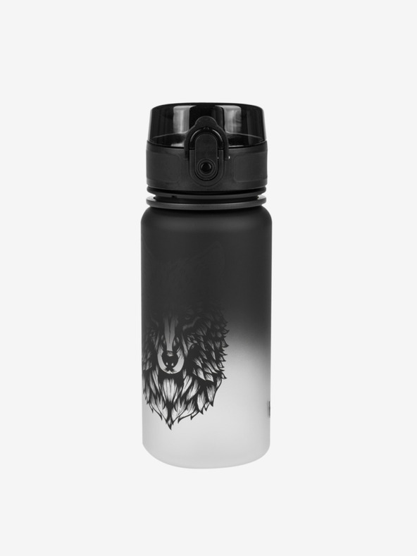 BAAGL  Fekete tritán ivópalack gradiens farkas, 350 ml Baagl