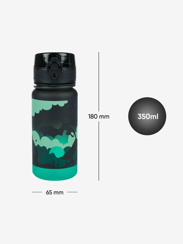 BAAGL  Fekete tritán ivópalack gradiens sárkány, 350 ml Baagl
