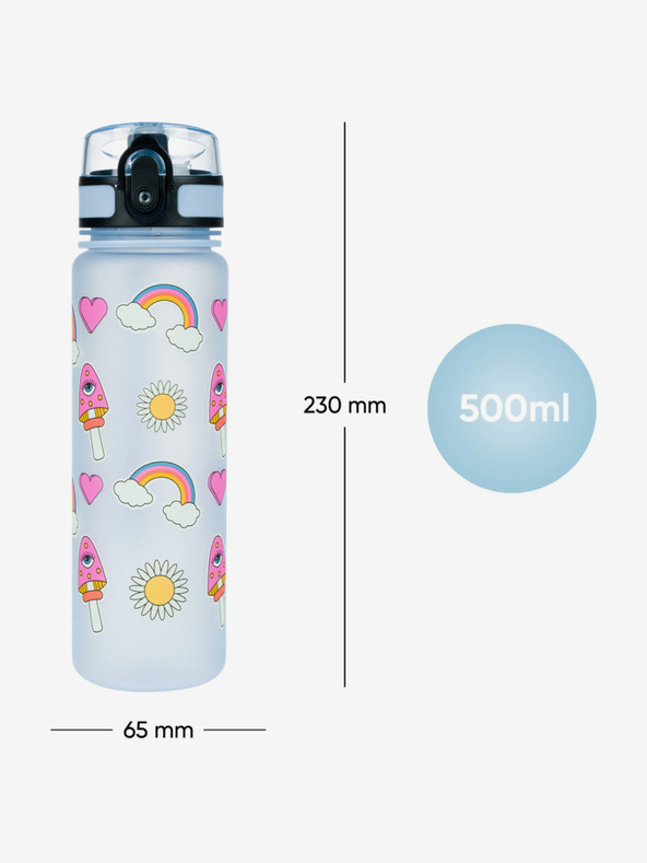 BAAGL  Kék tritán ivópalack hippi, 500 ml Baagl