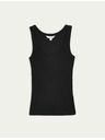 Marks & Spencer Bordázott, magas pamutanyagból készült, karcsúsított szabású tank top Marks & Spencer fekete