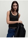 Marks & Spencer Bordázott, magas pamutanyagból készült, karcsúsított szabású tank top Marks & Spencer fekete