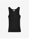 Marks & Spencer Bordázott, magas pamutanyagból készült, karcsúsított szabású tank top Marks & Spencer fekete