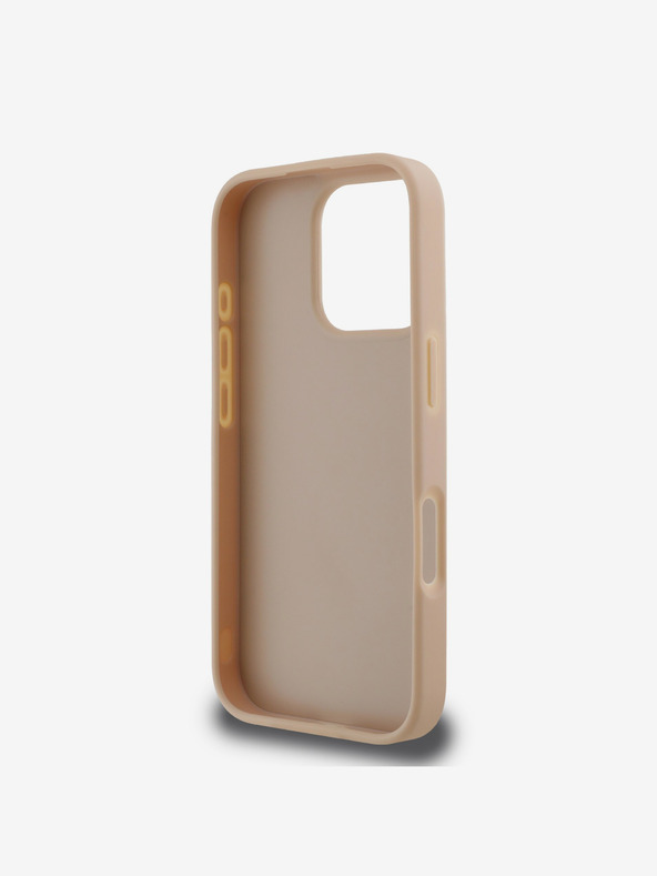 DKNY DKNY PU bőrből készült kockás mintás és csíkos hátlapi borító iPhone 16 Pro készülékhez Rózsaszín