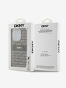 DKNY PC/TPU ismétlődő mintás, tónusos csíkos Magsafe hátlap az iPhone 14 Pro bézs DKNY bézs színű iPhone 14 Pro-hoz
