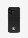 DKNY DKNY PU bőr ismétlődő mintás Stack Logo MagSafe hátlap iPhone 16-hoz Fekete