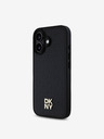 DKNY DKNY PU bőr ismétlődő mintás Stack Logo MagSafe hátlap iPhone 16-hoz Fekete