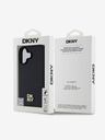 DKNY DKNY PU bőr ismétlődő mintás Stack Logo MagSafe hátlap iPhone 16-hoz Fekete