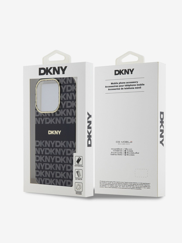 DKNY PC/TPU ismétlődő mintás tonális csíkos Magsafe hátlap az iPhone 13 Pro Max fekete DKNY számára