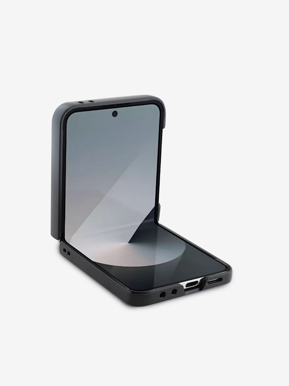 DKNY DKNY PU bőr ismétlődő mintás alsó csíkos hátlap a Samsung Galaxy Z Flip 6 készülékhez Barna