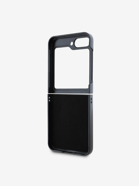 DKNY DKNY PU bőr ismétlődő mintás alsó csíkos hátlap a Samsung Galaxy Z Flip 6 készülékhez Barna