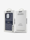 DKNY DKNY PU bőr ismétlődő mintás, tónusos csíkos hátlapi borító iPhone 16 Pro Max kékhez