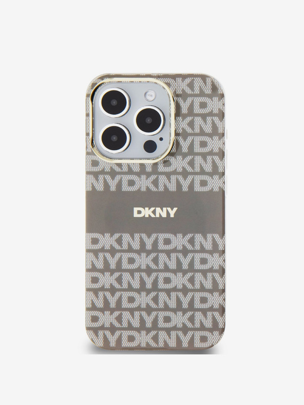 DKNY PC/TPU ismétlődő mintás, tónusos csíkos Magsafe hátlap iPhone 14 Pro Max bézs DKNY számára