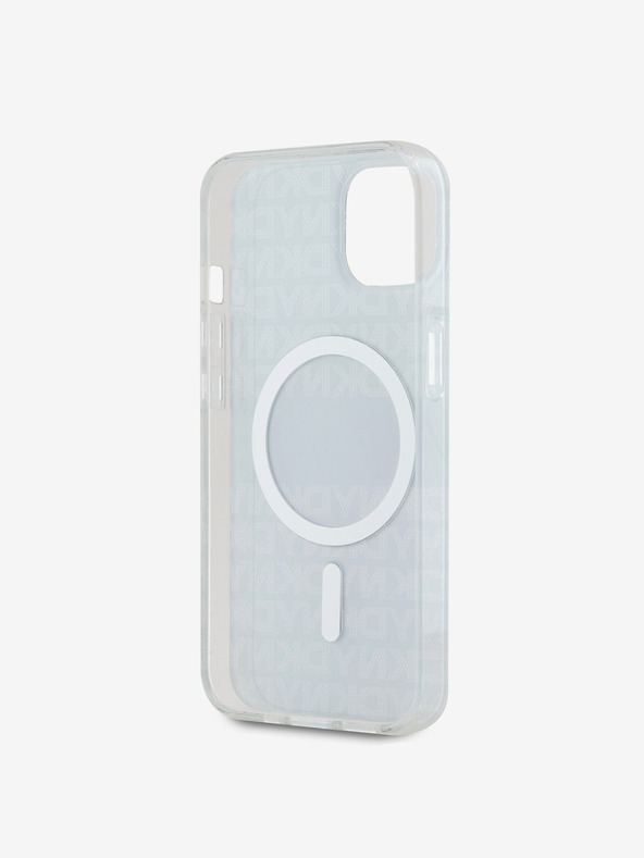 DKNY PC/TPU ismétlődő mintás, tónusos csíkos Magsafe hátlap iPhone 14 készülékhez Fekete DKNY