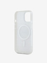 DKNY PC/TPU ismétlődő mintás, tónusos csíkos Magsafe hátlap iPhone 15 bézs DKNY