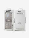 DKNY PC/TPU ismétlődő mintás, tónusos csíkos Magsafe hátlap iPhone 15 bézs DKNY