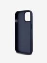 DKNY DKNY PU-bőrből készült kockás mintás és csíkos hátlap iPhone 15 készülékhez Kék
