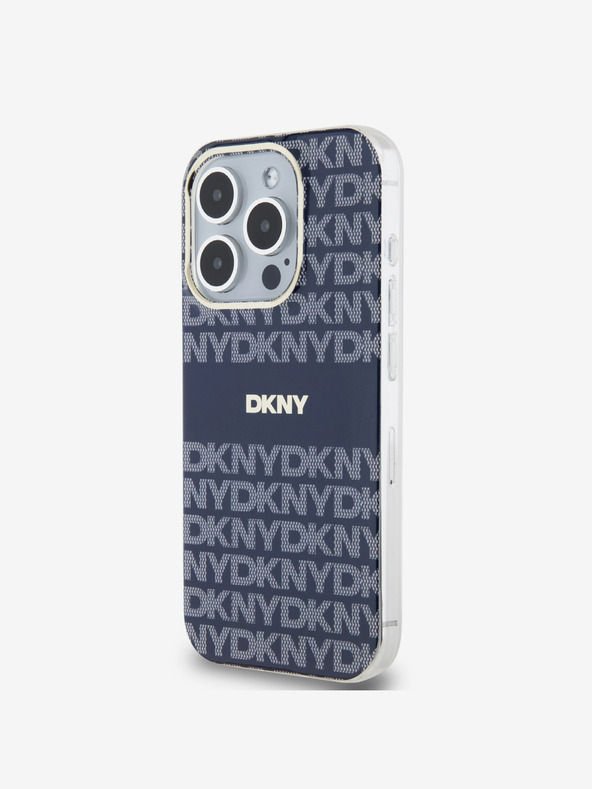 DKNY PC/TPU ismétlődő mintás tonális csíkos Magsafe hátlap iPhone 13 Pro készülékhez Kék DKNY