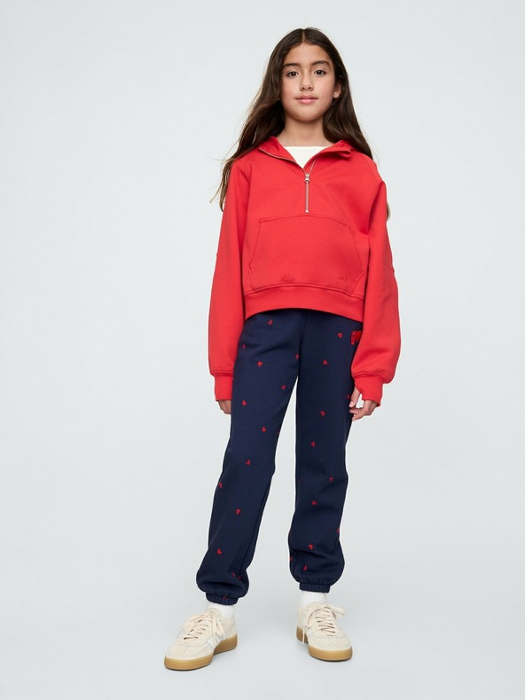 GAP Gyerek fleece sportnadrág logóval army GAP