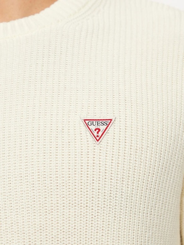 Guess Jeans Férfi ecru pulóver z3hm1 Guess jeans