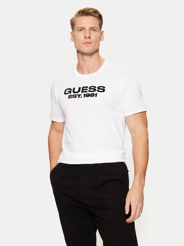 Guess Jeans Férfi fehér póló G011 felirattal Guess jeans