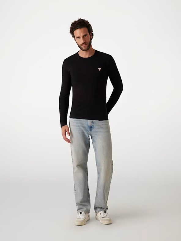 Guess Jeans Férfi fekete hosszú ujjú póló Guess Jeans