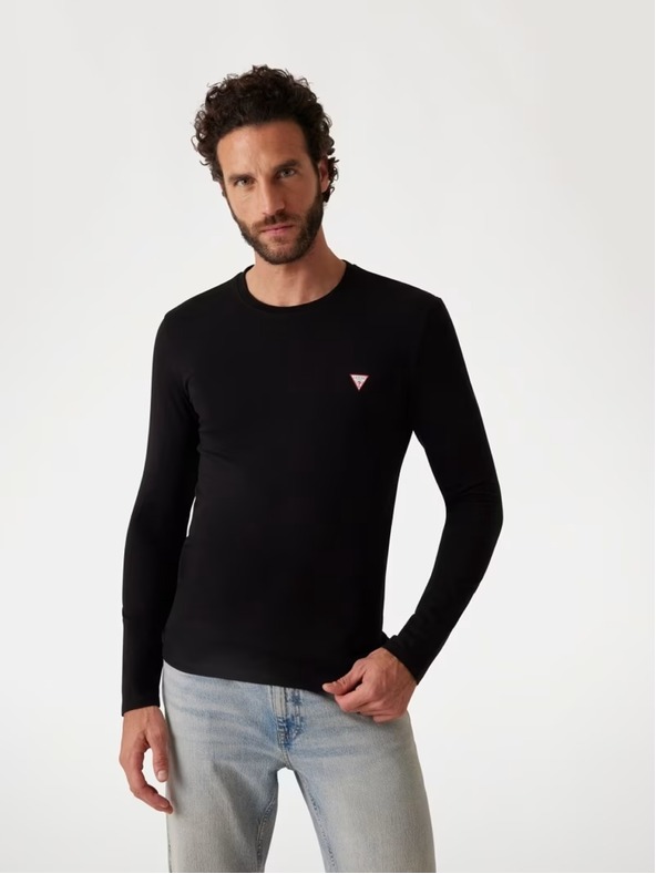 Guess Jeans Férfi fekete hosszú ujjú póló Guess Jeans