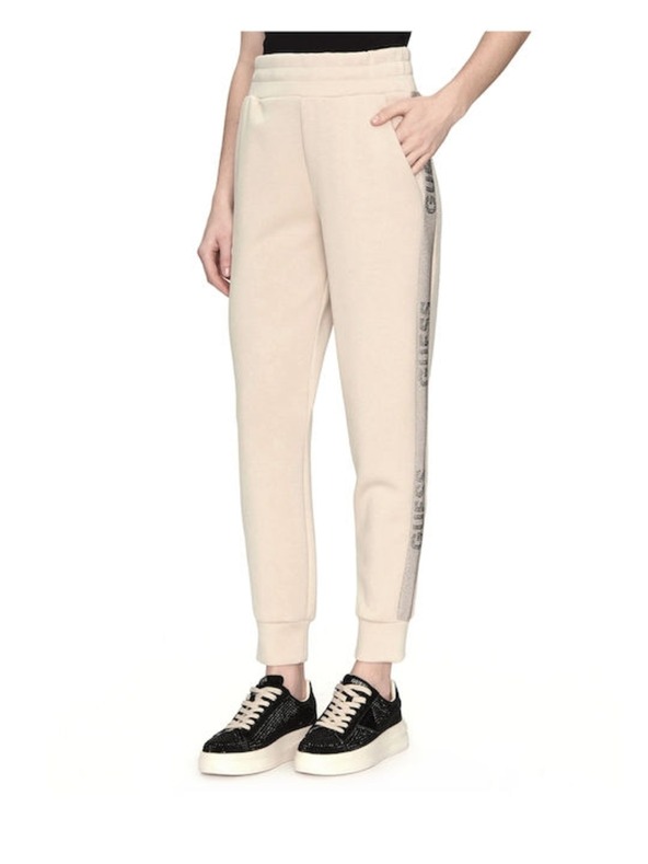 Guess Jeans Guess jeans női bézs díszcsíkos melegítőnadrág