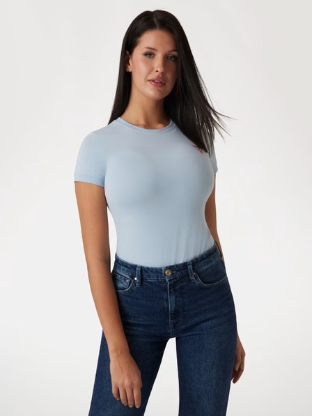 Guess Jeans Guess jeans fehér rugalmas póló háromszög logóval