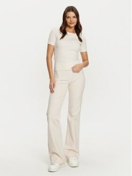 Guess Jeans Guess jeans fehér bordázott női póló G6F4