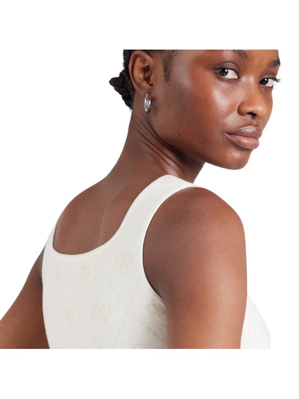 Guess Jeans Fehér teljes felületű 4G nyomatú Guess farmer női top