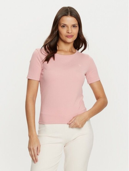 Guess Jeans Rózsaszín bordázott G6J8 Guess farmer női póló