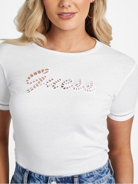 Guess Jeans Fehér Guess Blouse Cotton női póló
