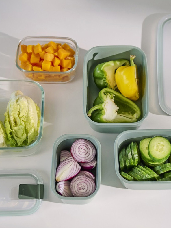 Mepal Három élelmiszer-tároló dobozból álló készlet világoszöld színben Mepal EasyClip 2x450 + 1000 ml