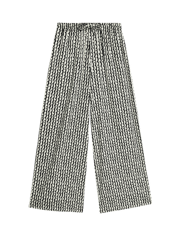 Marks & Spencer Geometriai mintás széles szárú nadrágszoknya Marks & Spencer fekete