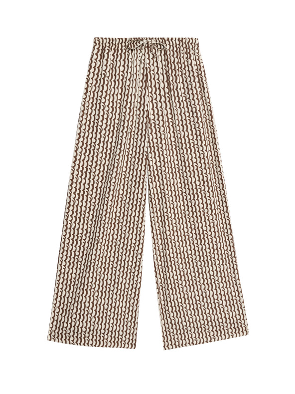 Marks & Spencer Geometriai mintás széles szárú nadrágszoknya Marks & Spencer barna