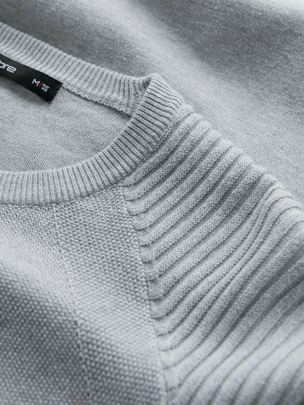 Ombre Clothing Férfi raglan pulóver bordázott ujjú szürke melange Ombre ruházat