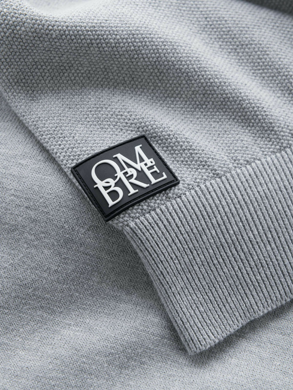 Ombre Clothing Férfi raglan pulóver bordázott ujjú szürke melange Ombre ruházat