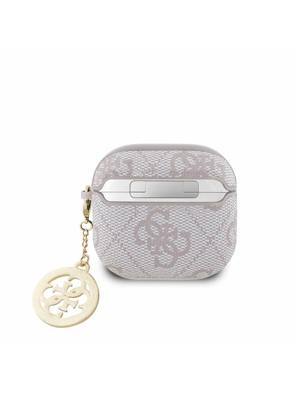 Guess Guess 4G Script PC/PU Charm tok AirPods 4 készülékhez, rózsaszín