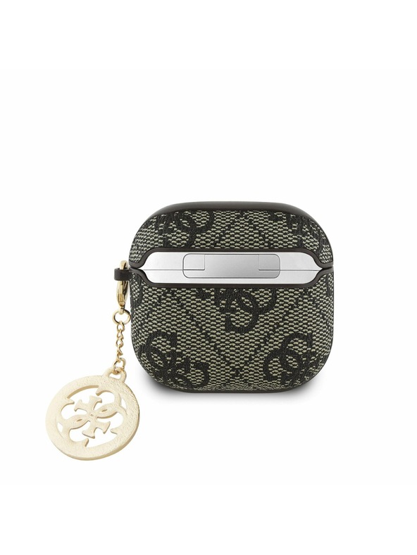 Guess Guess 4G Script PC/PU Charm tok AirPods 4 készülékhez, barna