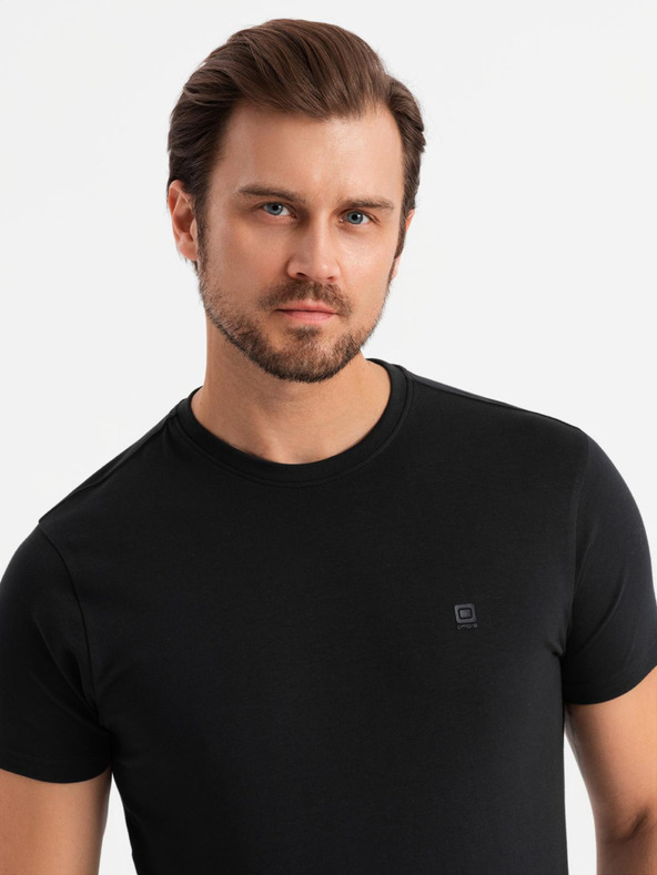 Ombre Clothing Ombre Clothing férfi pamut póló szett, 2 darab, kerek nyakkivágással, BASIC