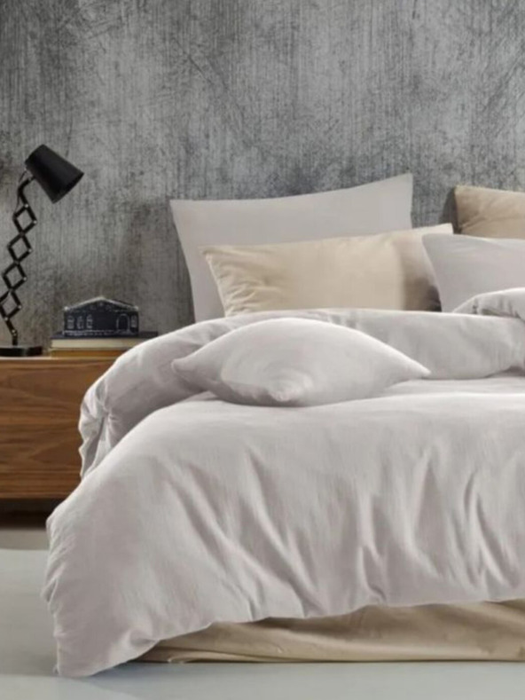 Kvalitex Francia muszlin ágynemű 240x220, 70x90cm törtfehér Kvalitex