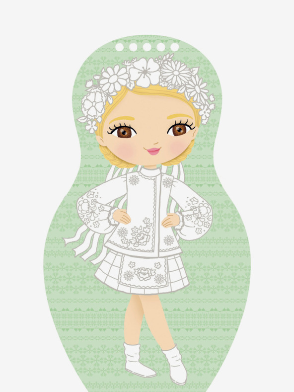 ELLA & MAX Öltöztesd fel az ukrán ALINA babákat - Színező oldal