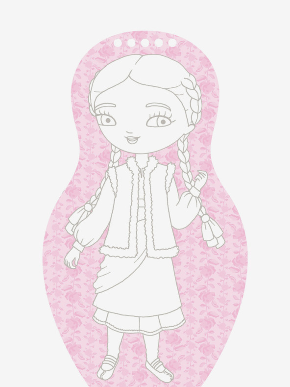 ELLA & MAX Öltöztesd fel az ukrán ALINA babákat - Színező oldal