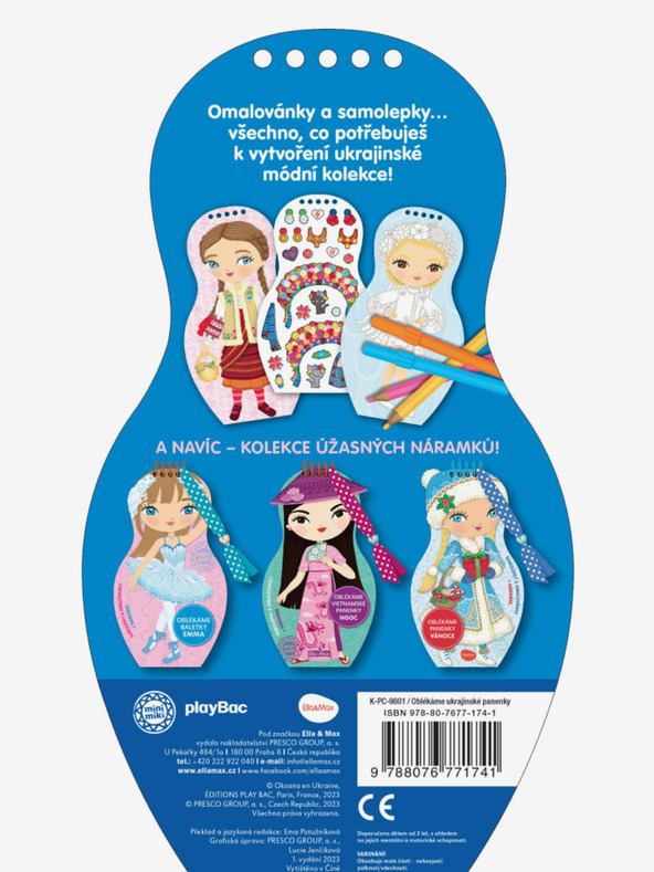 ELLA & MAX Öltöztesd fel az ukrán ALINA babákat - Színező oldal
