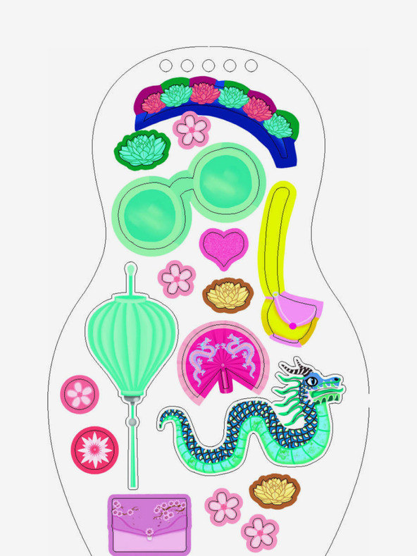 ELLA & MAX Vietnámi babák felöltöztetése NGOC - Színezőkönyv