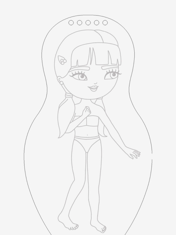 ELLA & MAX Magyar babák öltöztetése SARA - kifestőkönyv